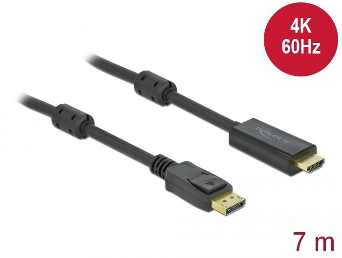 Delock Aktív DisplayPort 1.2 - HDMI kábel 4K 60 Hz 7 m (85959) Delock Aktív DisplayPort 1.2 - HDMI kábel 4K 60 Hz 7 m (85959)
