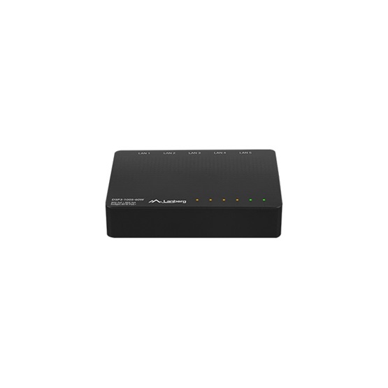Lanberg DSP3-1005-60W 5x 1Gb/s PoE+ (4 port PoE 30W/port max 60W) menedzsment nélküli asztali Switch