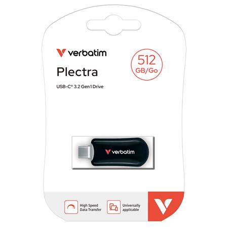 VERBATIM Plectra 512GB USB-C 3.2 Gen1 Pendrive Fekete