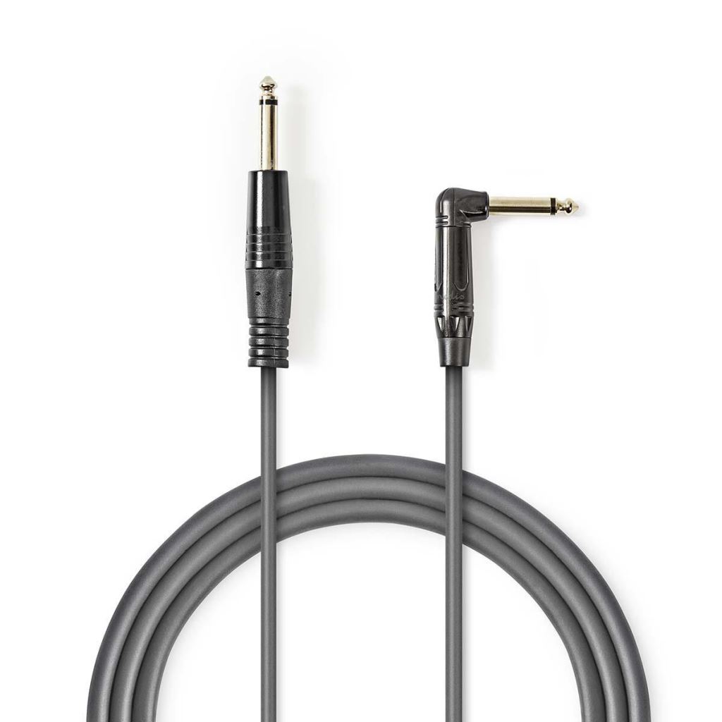Nedis 6.35 mm Dugasz x2, PVC, nikkelezett, mono audio kábel, 3m (COTH23005GY30)