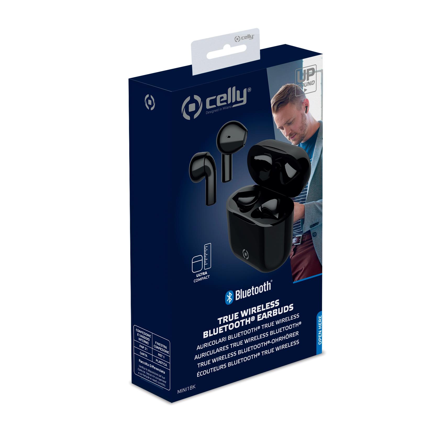 Celly Mini1 TWS bluetooth fülhallgató, fekete Celly Mini1 TWS bluetooth fülhallgató, fekete