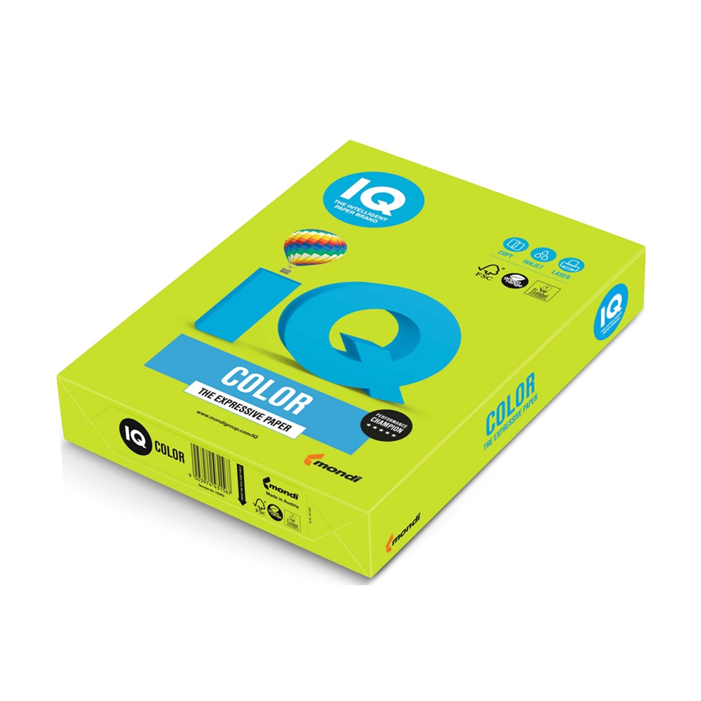 Mondi Másolópapír, színes, A4, 80g.  LG46 500ív/csomag, intenzív lime zöld