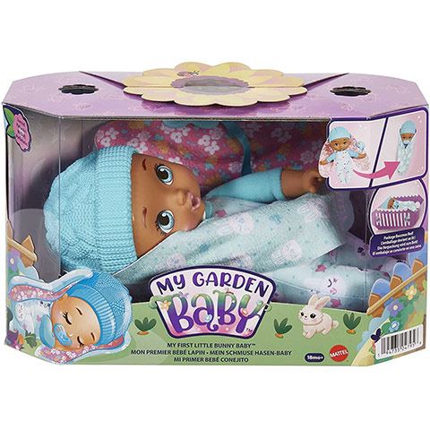 Mattel My Garden Baby: Édi-Bébi ölelnivaló kék nyuszi baba 23cm (HBH37/HGC09)