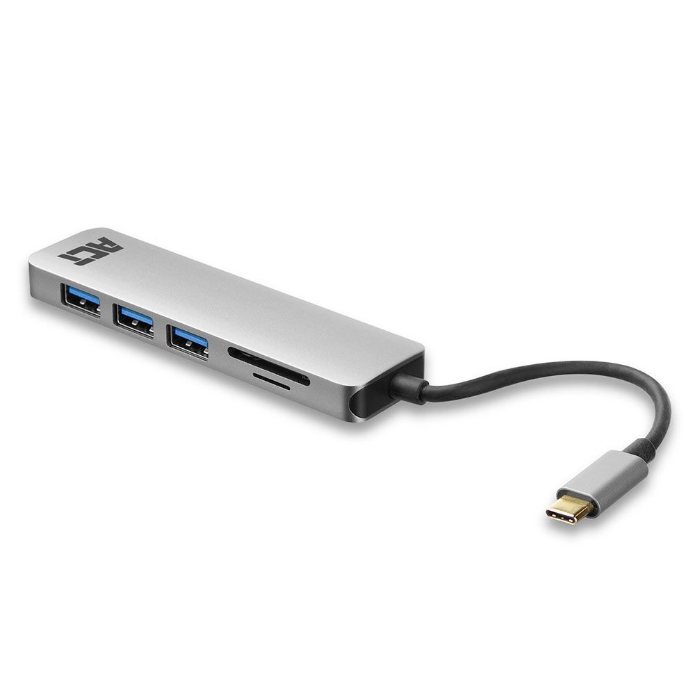 ACT AC7050 USB-C Hub 3.2 3 portos kártyaolvasóval ezüst ACT AC7050 USB-C Hub 3.2 3 portos kártyaolvasóval ezüst