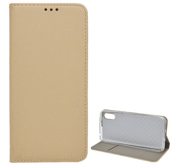 Tok álló, bőr hatású (FLIP, oldalra nyíló, asztali tartó funkció, rombusz minta) ARANY [Xiaomi Redmi 9A (Redmi 9 AT)]