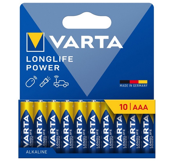 Varta LONGLIFE POWER tartós elem (AAA, LR03, 1.5V, alkáli) 10db/csomag (4903121761) Varta LONGLIFE POWER tartós elem (AAA, LR03, 1.5V, alkáli) 10db/csomag (4903121761)