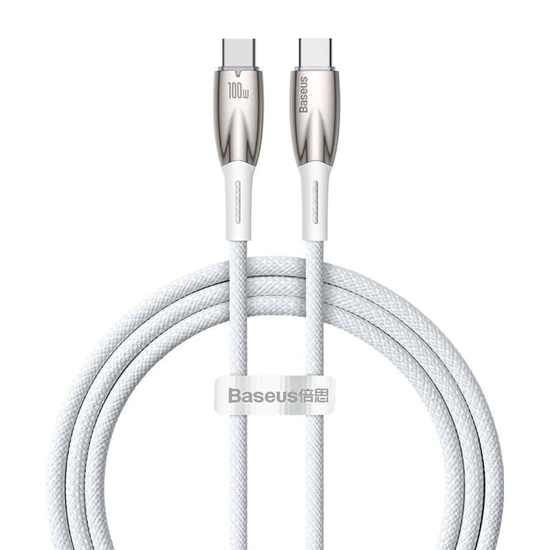 Baseus Glimmer Series USB-C - USB-C kábel 100W 1m fehér (CADH000702)