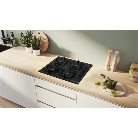 Bosch POH6B6K30 Beépíthető gázfőzőlap, 4 zónás, Fekete