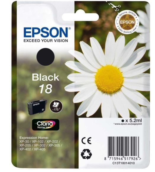 Epson T1801 fekete tintapatron 5,2ml Eredeti