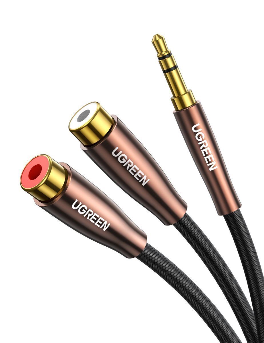 UGREEN AV194 3.5 mm jack - 2x RCA anya (Cinch) kábel 0.25m (50129)
