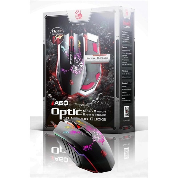 A4-Tech Bloody Blazing A60 USB fekete gamer egér