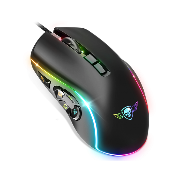 Spirit of Gamer ELITE-M30  Optikai 10 gomb programozható RGB Egér  Fekete 