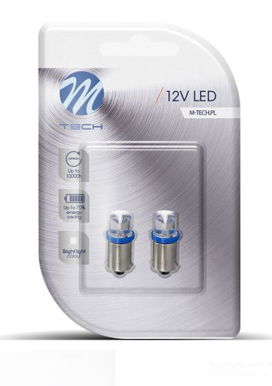 M-Tech BA9S LED dióda homorú kék színű, pár (72LB007B)