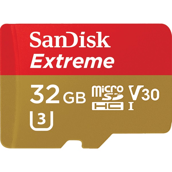 Sandisk 32GB SD micro ( SDHC Class 10) Extreme UHS-I V30 memória kártya adapterrel Sandisk 32GB SD micro ( SDHC Class 10) Extreme UHS-I V30 memória kártya adapterrel