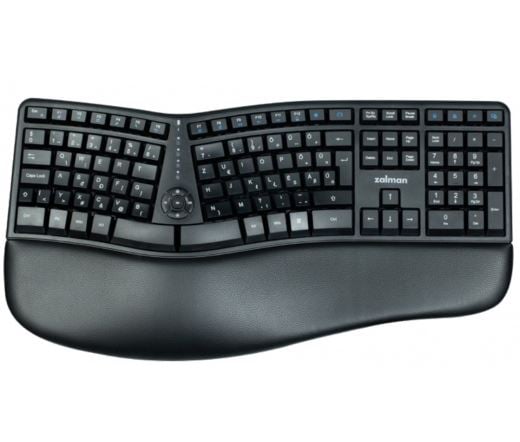 Zalman ZM-K690M Ergonómikus billentyűzet + egér USB-C fekete