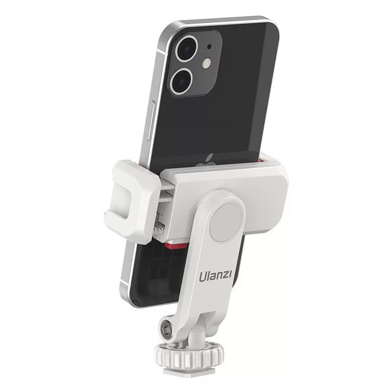 Ulanzi ST-06s telefon tartó adapter állványhoz  elforgatható  dönthető, vakupapucs adapterrel Fehér