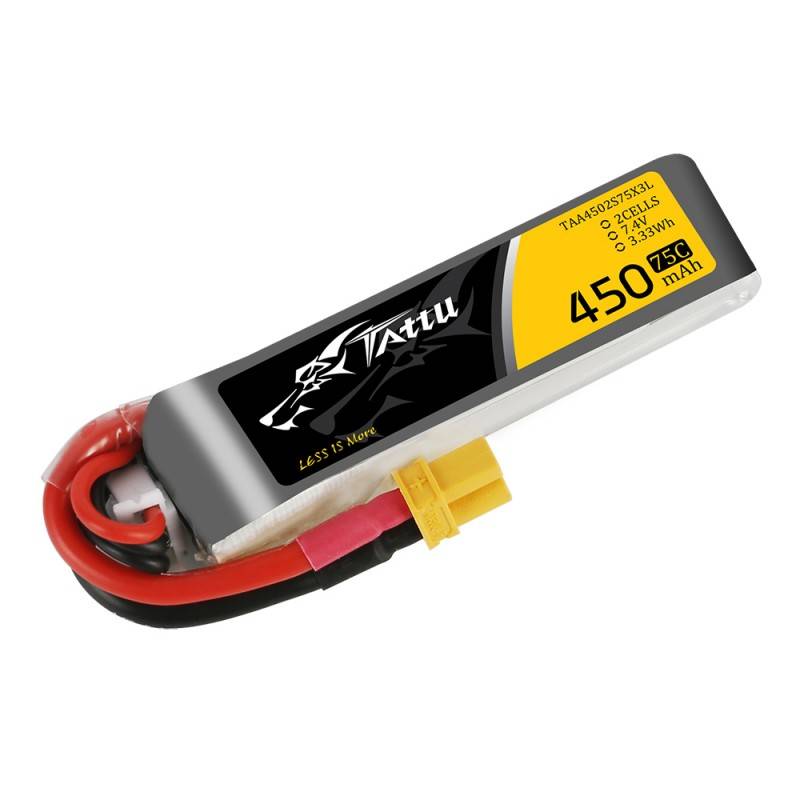 Akumulator Tattu 450mAh 7.4V 75C 2S1P Long XT30 Akumulator Tattu 450mAh 7.4V 75C 2S1P Long XT30