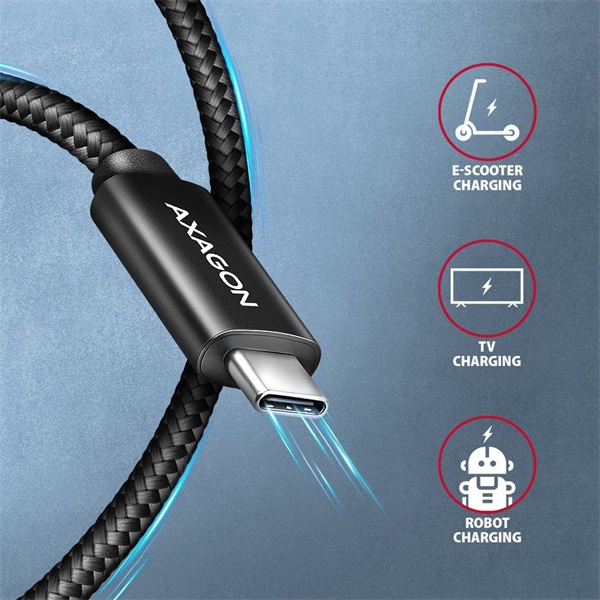 Axagon BUCM4X-CM10AB NewGEN+ 1m USB-C  USB-C 4 Gen 3x2 / 240W kábel