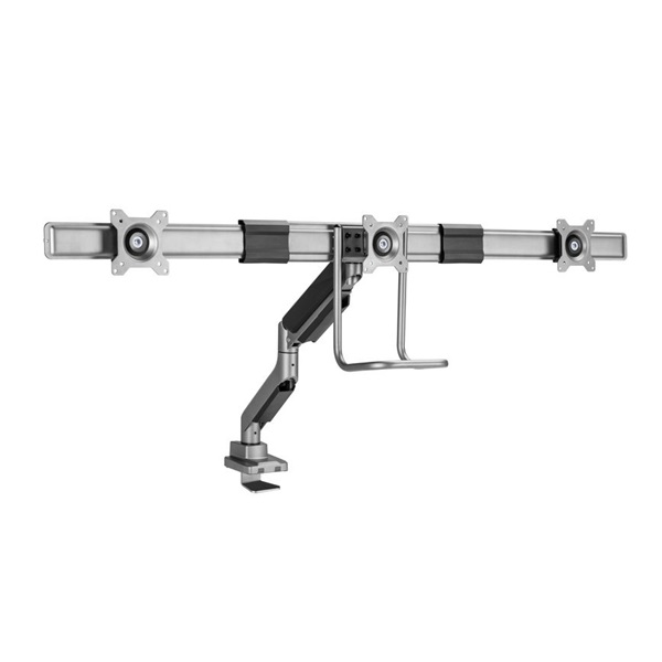 Equip   650162  17"-27"  3 monitor  dönthető  forgatható  Max.: 3x6kg Monitor Asztali konzol  fekete/ezüst