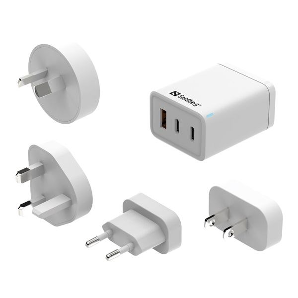 Sandberg Telefon töltő  3in1 TravelCharger USB-C/A 65W