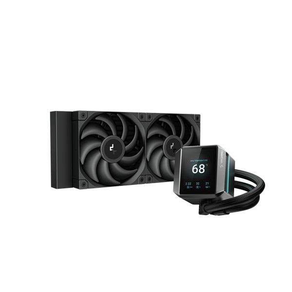 DeepCool CPU Water Cooler MYSTIQUE 240 max 21dB max. 123,09 m3/h 2x12cm LED kijelző fekete DeepCool CPU Water Cooler MYSTIQUE 240 max 21dB max. 123,09 m3/h 2x12cm LED kijelző fekete