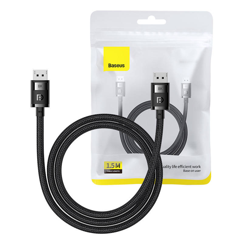 DP 8K to DP 8K cable Baseus High Definition 1,5 m (black)