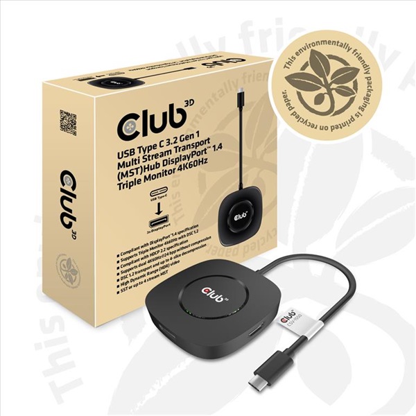 Club 3D   CSV-1550  3.2 USB-C Gen 1 to 3x Displayport  Alternate Mode  4K60Hz  HDR  MST Hub