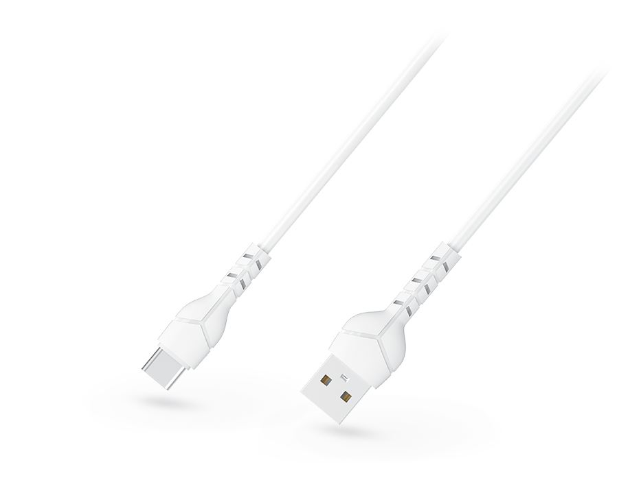 Devia Kintone V2 Series USB - USB Type-C adat- és töltőkábel 5V/2.1A fehér, 1m, ECO csomagolás (ST351310)