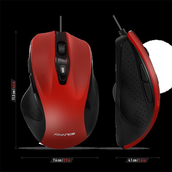 Advance SHAPE 6D Egér  Piros