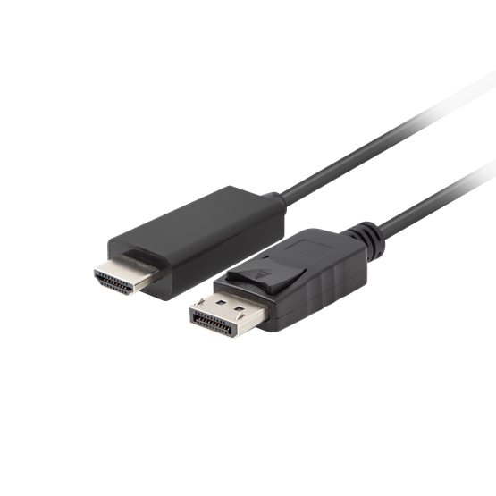 Lanberg DisplayPort (M) v1.1->HDMI (M) kábel, 1,8 m, fekete