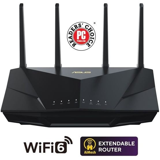 Asus AX5400 Dual Band WiFi 6 Extendable Router Black