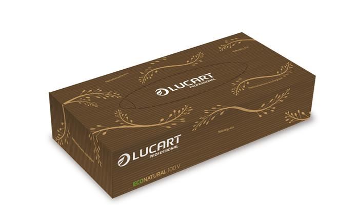 Lucart EcoNatural kozmetikai kendő, 2 rétegű 100db barna (841073)