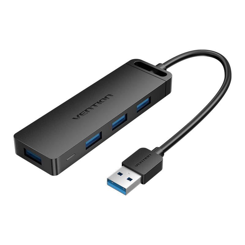 USB 3.0 4-Port Hub with Power Adapter Vention CHLBD 0.5m, Black USB 3.0 4-Port Hub with Power Adapter Vention CHLBD 0.5m, Black