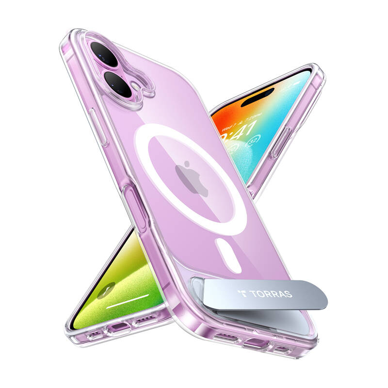 Torras Pstand sorozatú tok iPhone 16-hoz (átlátszó) Torras Pstand sorozatú tok iPhone 16-hoz (átlátszó)