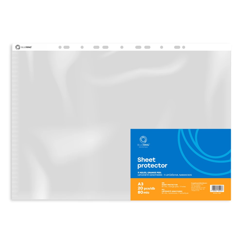 Bluering Genotherm lefűzhető, A3, 80 micron álló, narancsos  20 db/csomag,