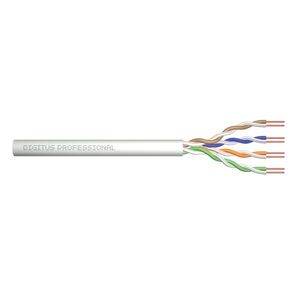 Digitus DK-1511-V-1-1 Hálózati kábel CAT 5e U/UTP 4 x 2 x 0.20 mm2 Élénk szürke (RAL 7035) 100 m