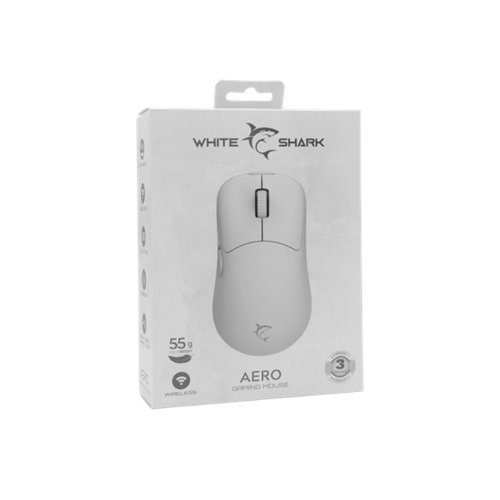  White Shark WGM-5015W AERO vezeték nélküli gamer egér Fehér