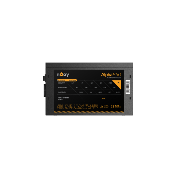 NJOY Alpha 850 80 Plus Gold Moduláris 850W  Aktív PFC 14cm Tápegység