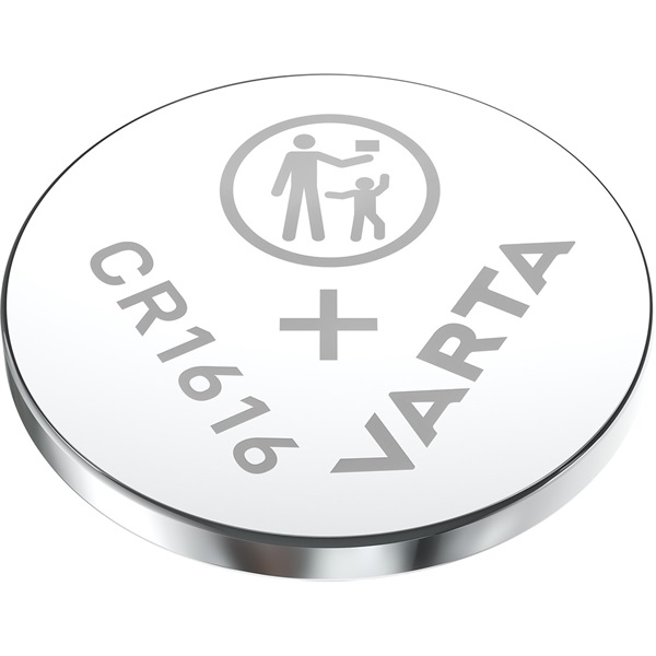 CR1616 lítium gombelem, 3 V, 55 mA, Varta BR1616, DL1616, ECR1616, KCR1616, KL1616, KECR1616, LM1616