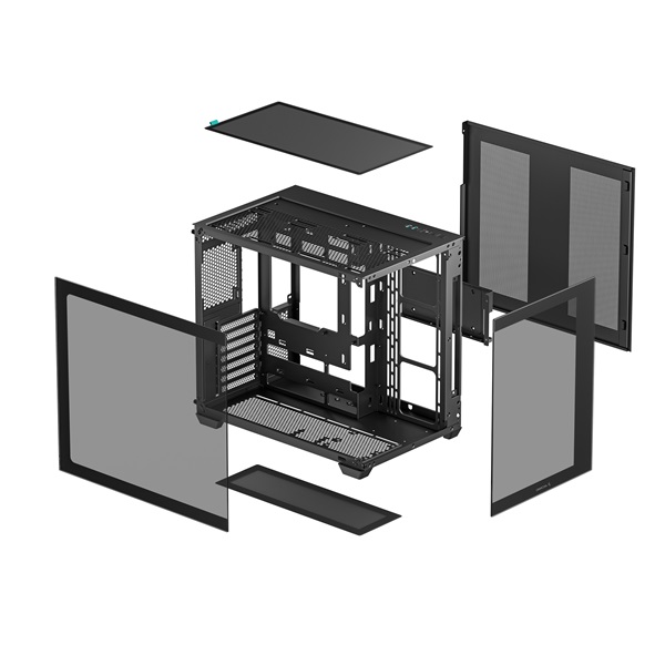 DeepCool CG530  Fekete  ablakos  venti nélkül  BTF ATX   Számítógépház   
