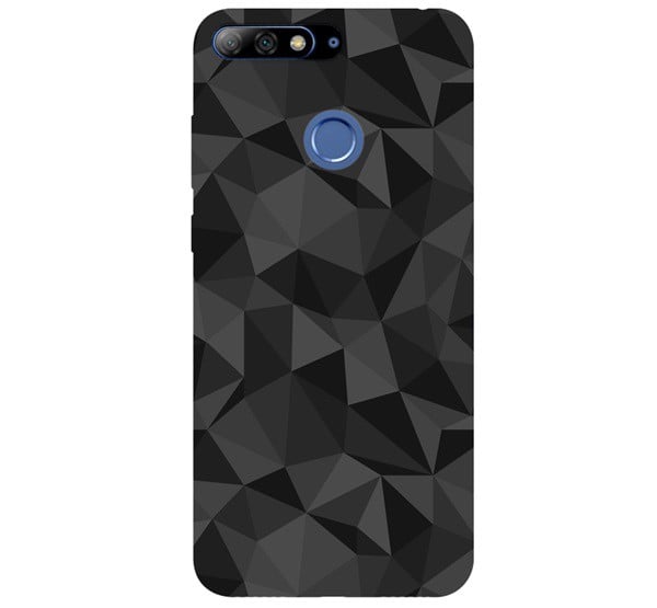 Szilikon telefonvédő (3D, gyémánt minta) FEKETE [Huawei Y7 Prime 2018 (Y7 2018)]