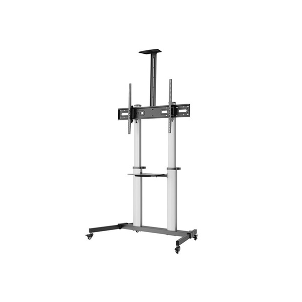 Equip 650631  60"-100" álló  dönthető  állítható magasság gurulós Max.:100kg  TV állvány Fekete-ezüst 