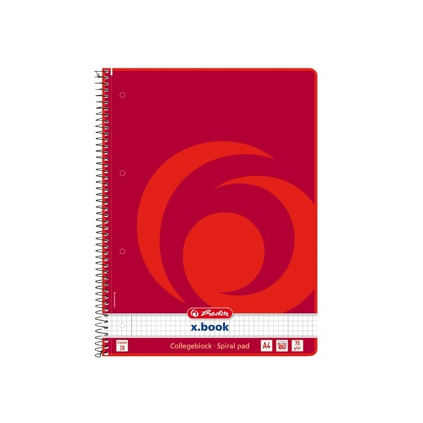 Herlitz A4 160lapos kockás perforált spirálfüzet Herlitz A4 160lapos kockás perforált spirálfüzet