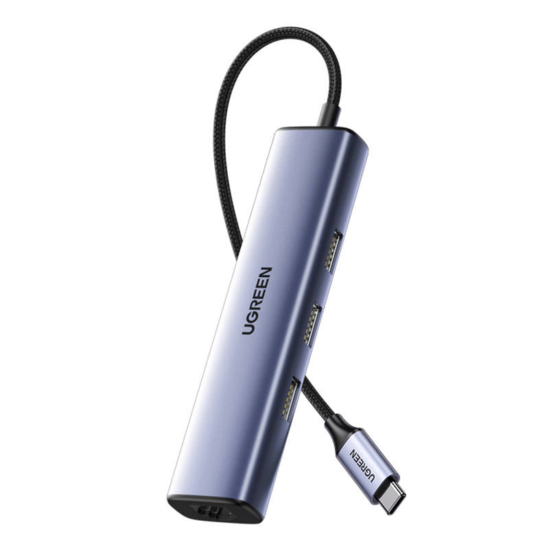 UGREEN CM475 Adapter USB-C Hub to 3x USB 3.0, RJ45, USB-C PD (space gray) UGREEN CM475 Adapter USB-C Hub to 3x USB 3.0, RJ45, USB-C PD (space gray)