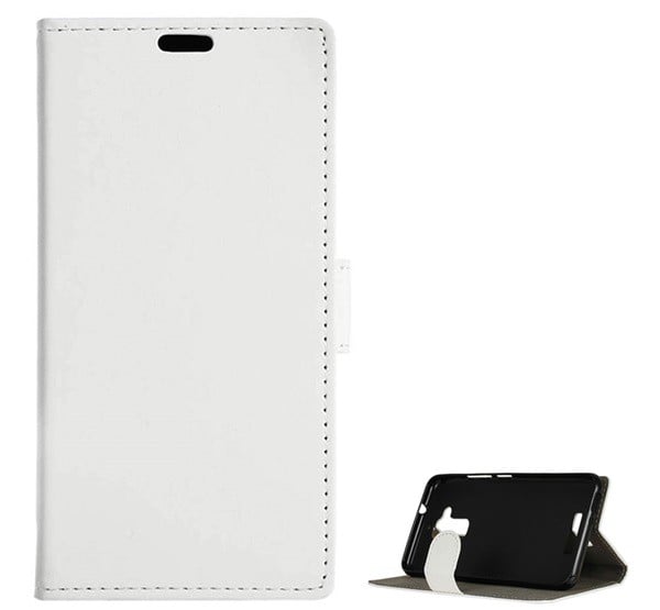 Tok álló, bőr hatású (FLIP, oldalra nyíló, asztali tartó funkció, prémium) FEHÉR [Asus Zenfone 3 Max (ZC520TL)]