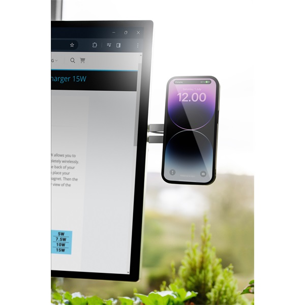 Sandberg Telefon tartó/töltő  ScreenMount Magnet Charger 15W