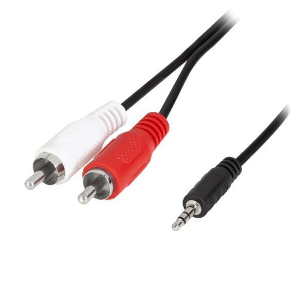 LogiLink 3.5 mm 3-pin apa - 2x RCA apa audio kábel fekete 1.5m (CA1042) LogiLink 3.5 mm 3-pin apa - 2x RCA apa audio kábel fekete 1.5m (CA1042)