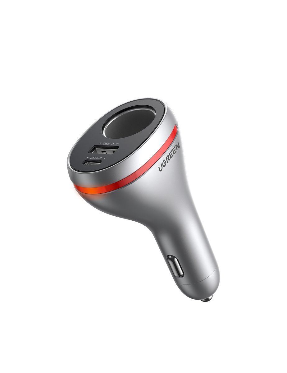 UGREEN CD204 autós töltő, USB, USB-C, 84W, szürke (60712)
