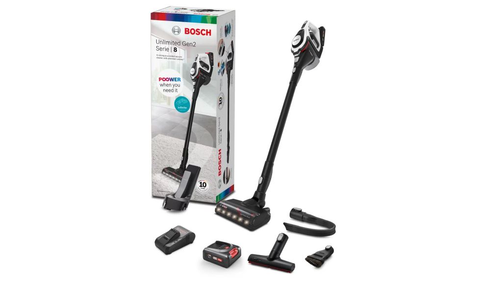 Bosch BSS8224 Unlimited Gen2 Serie 8 akkumulátoros porszívó fehér