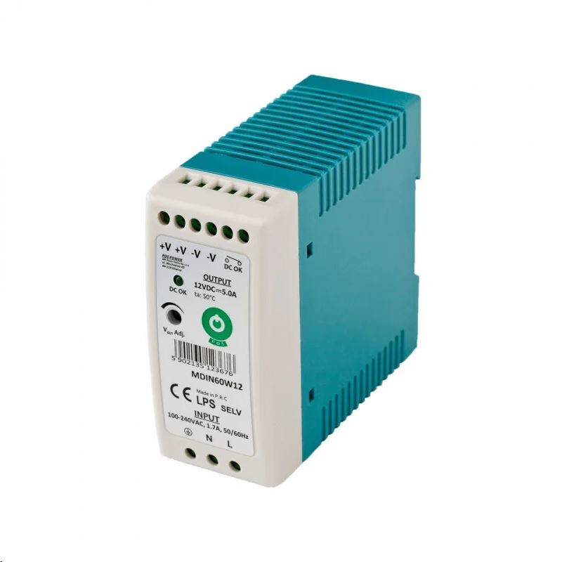POS Power MDIN60W24 24V/2.5A 60W DIN sínre szerelhető LED tápegység POS Power MDIN60W24 24V/2.5A 60W DIN sínre szerelhető LED tápegység